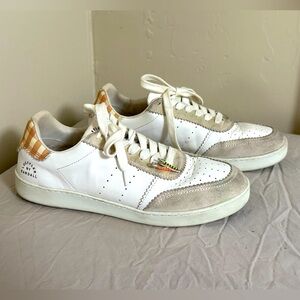 Loeffler Randall White and Beige Sneakers Gingham Size 9